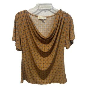 Michael Kors Small Women Design Cowl Neck Marigold Top Shirt Business Casual